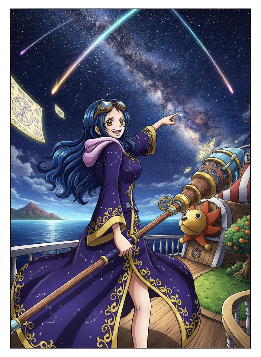 إيليا، عالمة فلك طاقم قبعة القش - AI Character Card