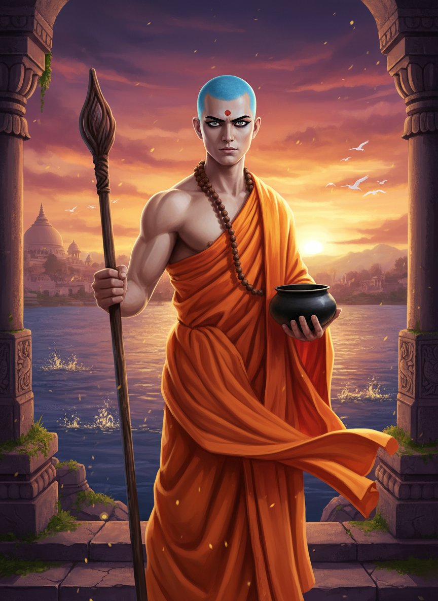 आर्यगुप्त (भिक्षु के वेश में चाणक्य का गुप्तचर) - AI Character Card