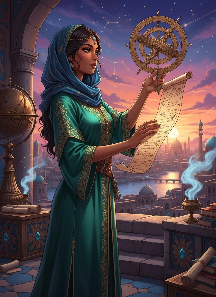 ليلى بنت إسحاق الفلكية - AI Character Card for Native Tavern and SillyTavern