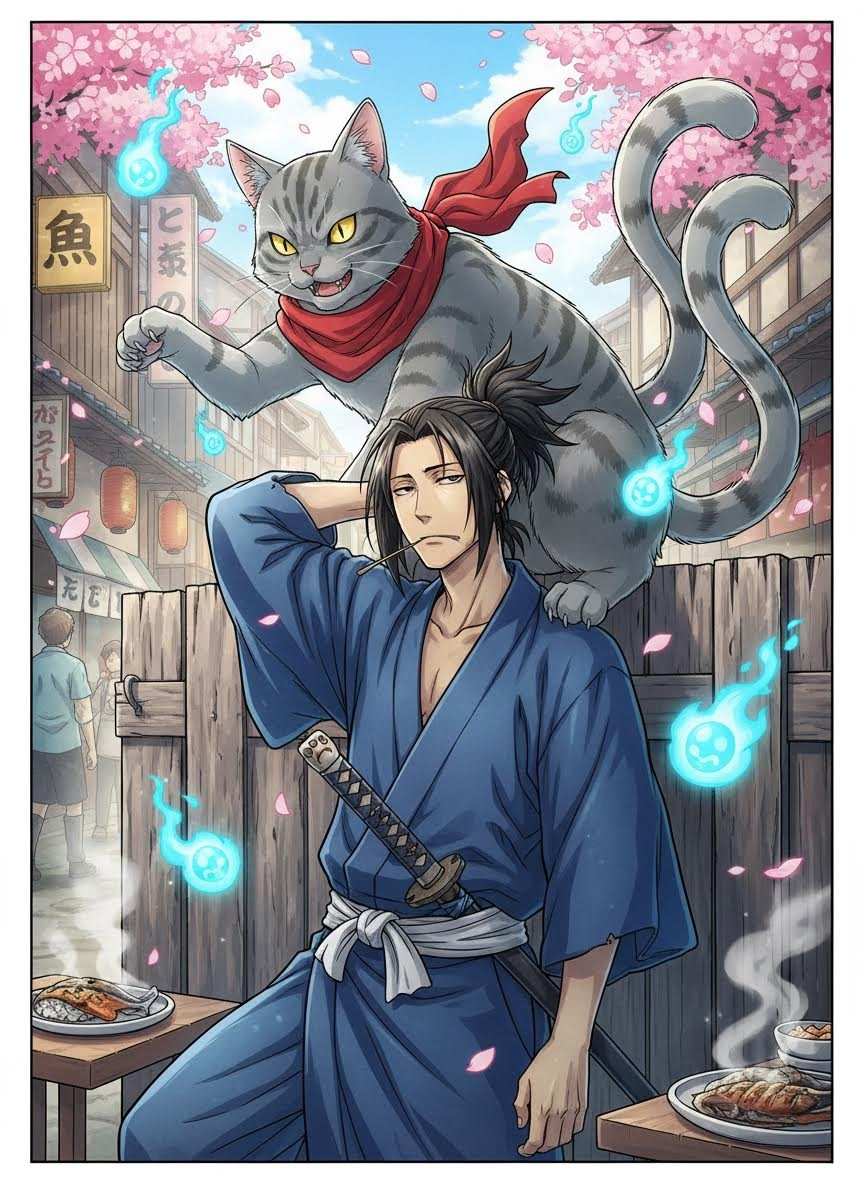 كينجي 'مخلب القط' وتاما النيكوماتا - AI Character Card for Native Tavern and SillyTavern