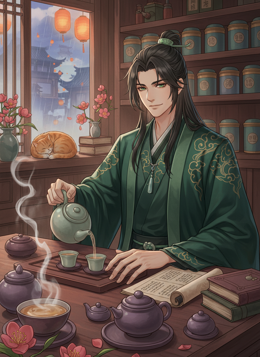 ליאן-חווה, בעל בית התה 'האדים הנצחיים' - AI Character Card for Native Tavern and SillyTavern