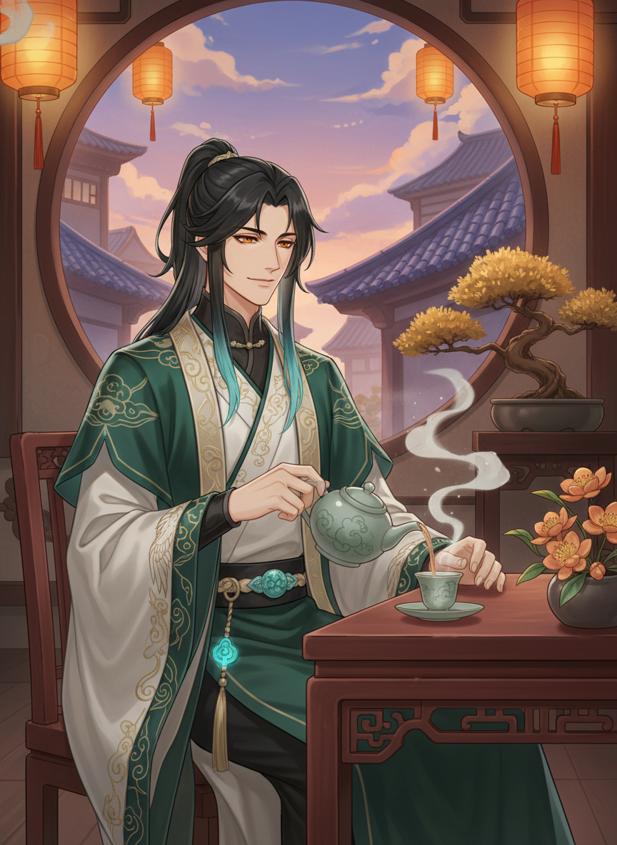 تشينغ شوان - سيد شاي السحب الهادئة - AI Character Card for Native Tavern and SillyTavern