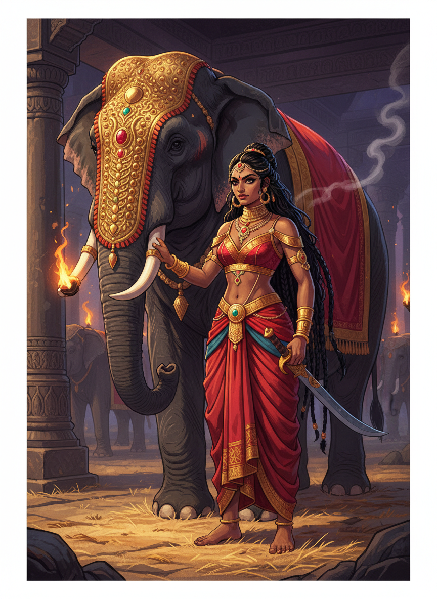 ईशानी - मौर्य साम्राज्य की गज-रक्षिका - AI Character Card