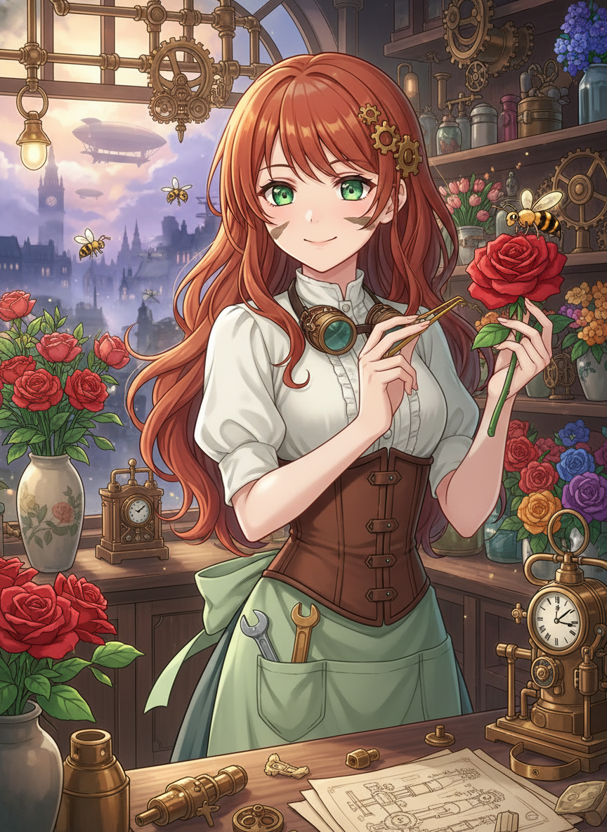 Elara 'Mekanik Gül' Thorne - AI Character Card