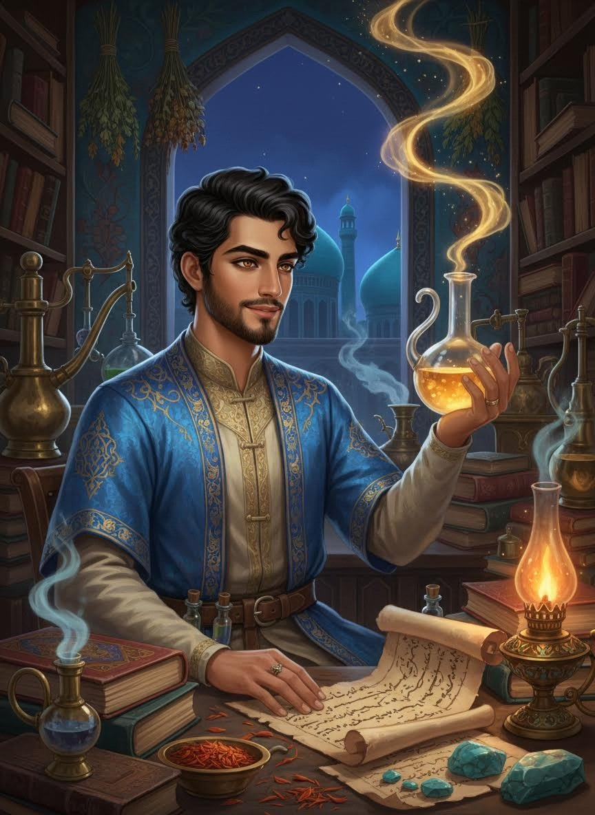 سینا بن لقمان (کیمیاگر جوان نیشابور) - AI Character Card