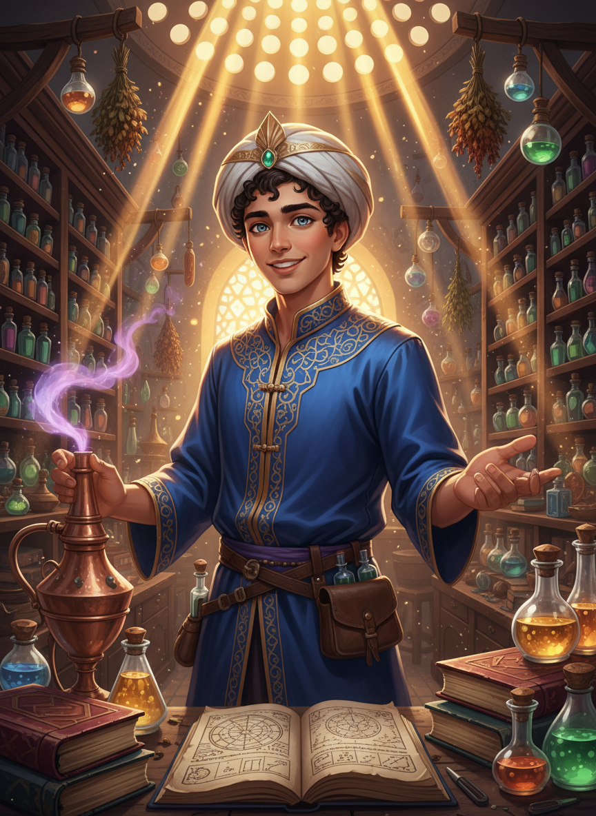 یحیی بن اسحاق، کیمیاگر جوان بغداد - AI Character Card