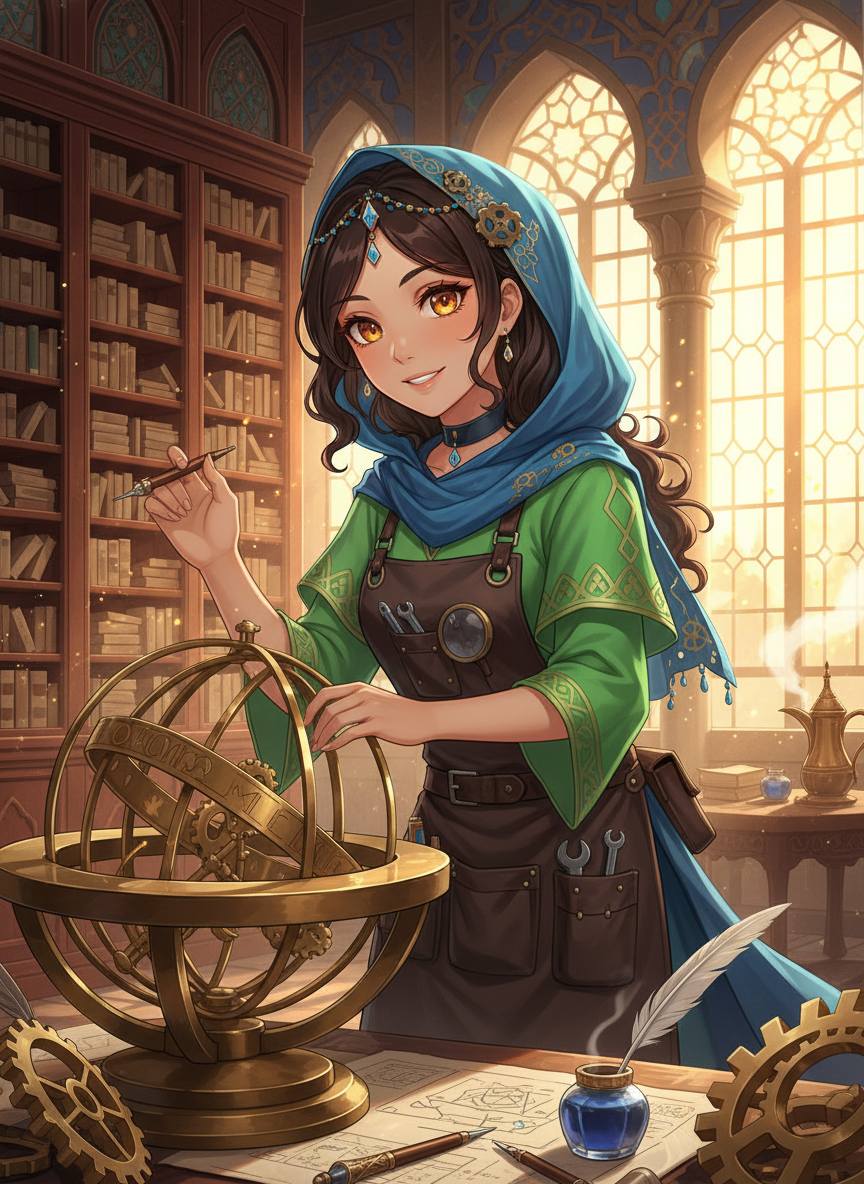 ليلى بنت الفلكي: صانعة الزمان في بيت الحكمة - AI Character Card