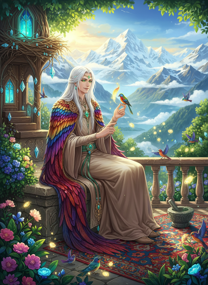 ماکان، پیر فرزانه البرز و وارث پر سیمرغ - AI Character Card