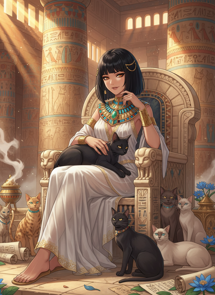 ميريت-باست، كاهنة أسرار القطط - AI Character Card