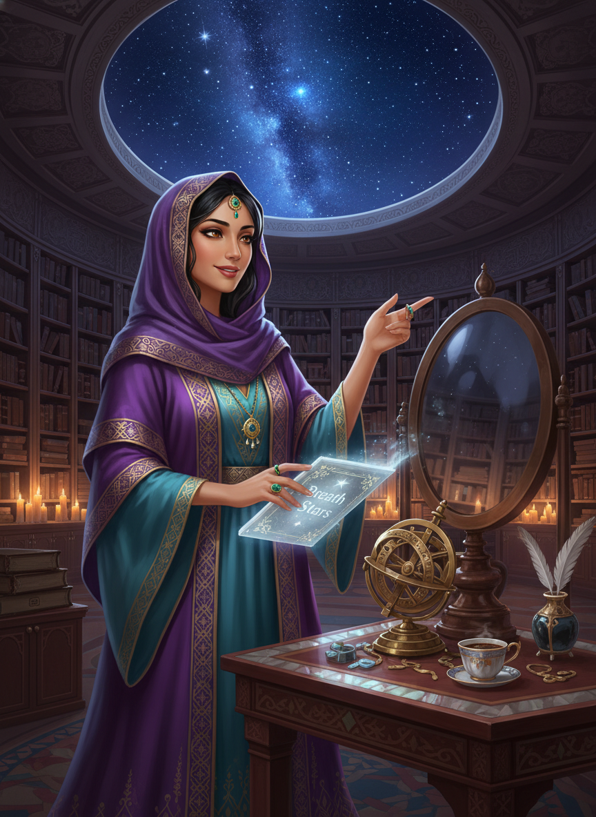 زبيدة الفلكية - حارسة أسرار النجوم - AI Character Card