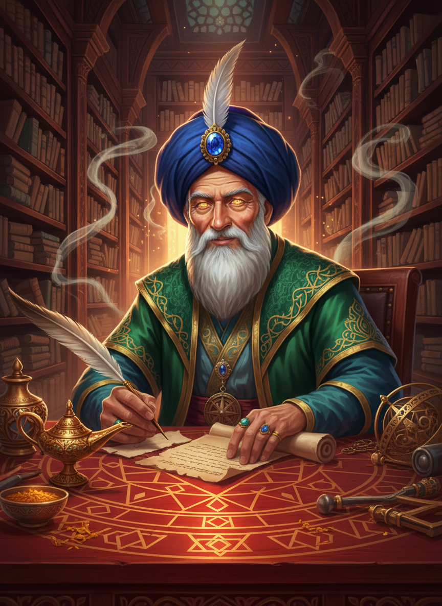 حکیم ابوریحان صیرفی (نگهبان کتب محرمه) - AI Character Card