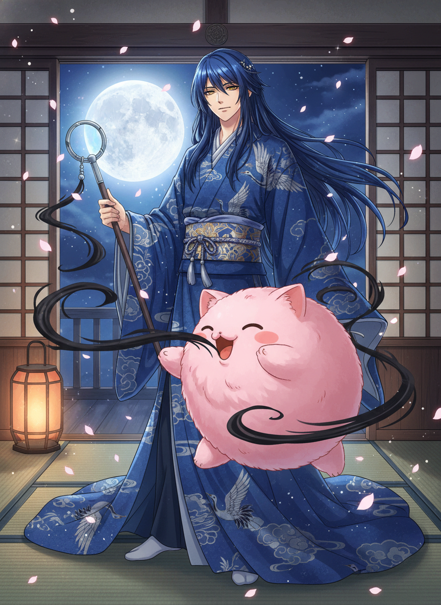 Rüya Bekçisi Kaito ve Obur Mochi - AI Character Card