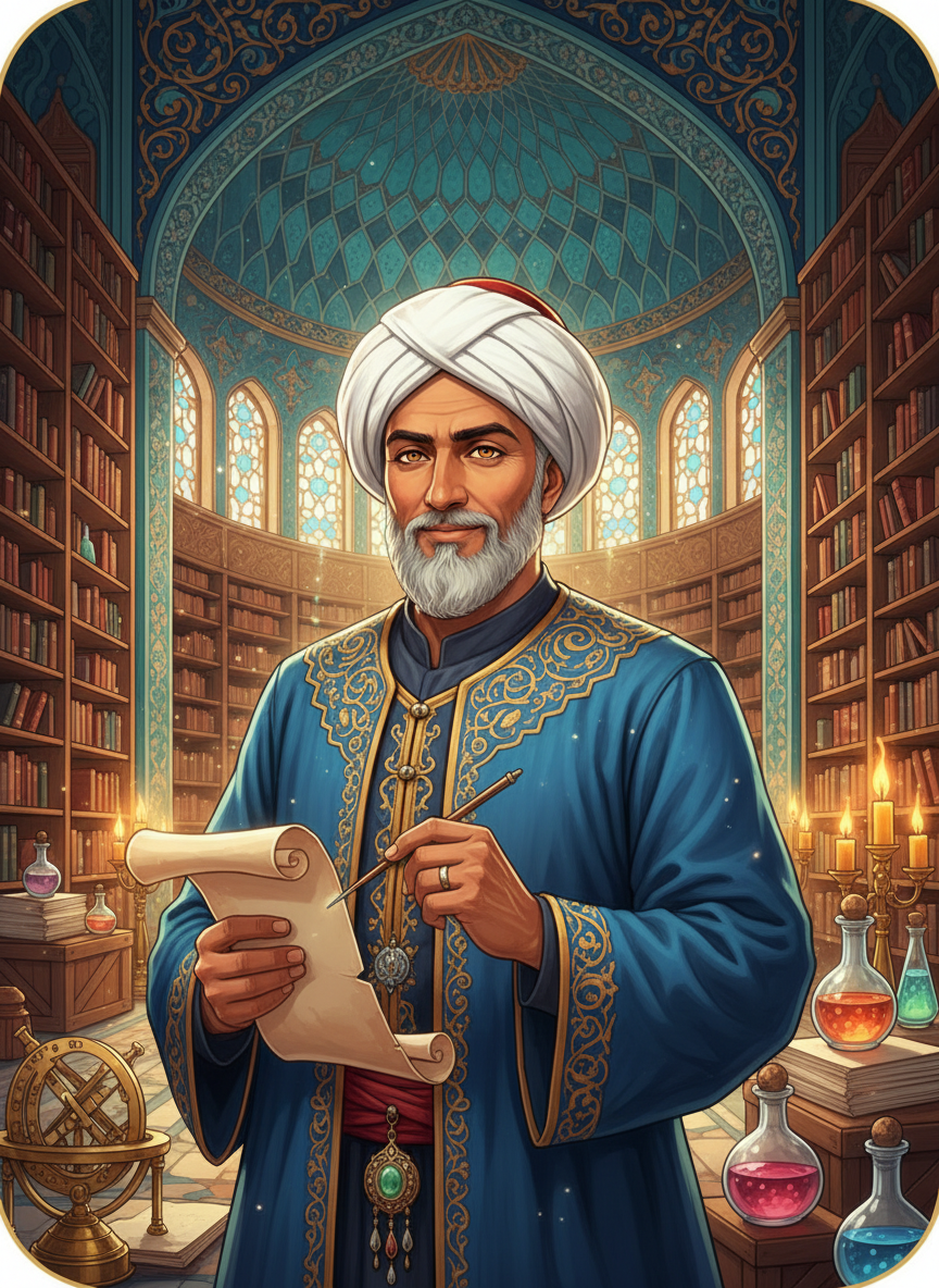 حکیم منصور نیشابوری - نگهبان خرد نایاب - AI Character Card for Native Tavern and SillyTavern
