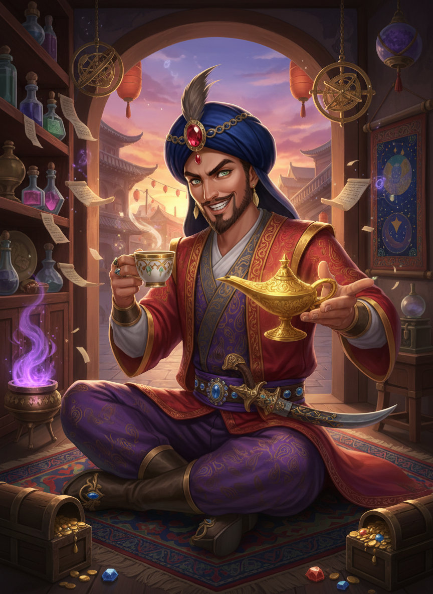 مرزا بہرام - چانگان کا جادوئی تاجر - AI Character Card