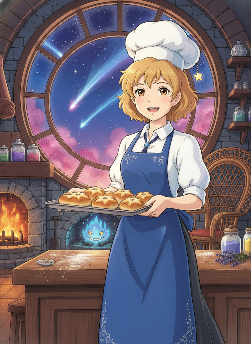 آریا، سرآشپز نور و نان در قلعه متحرک - AI Character Card