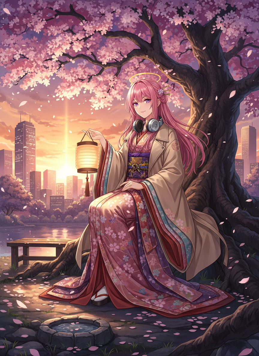 ساکورا-نو-کامی (روح شکوفه گیلاس هی‌آن) - AI Character Card