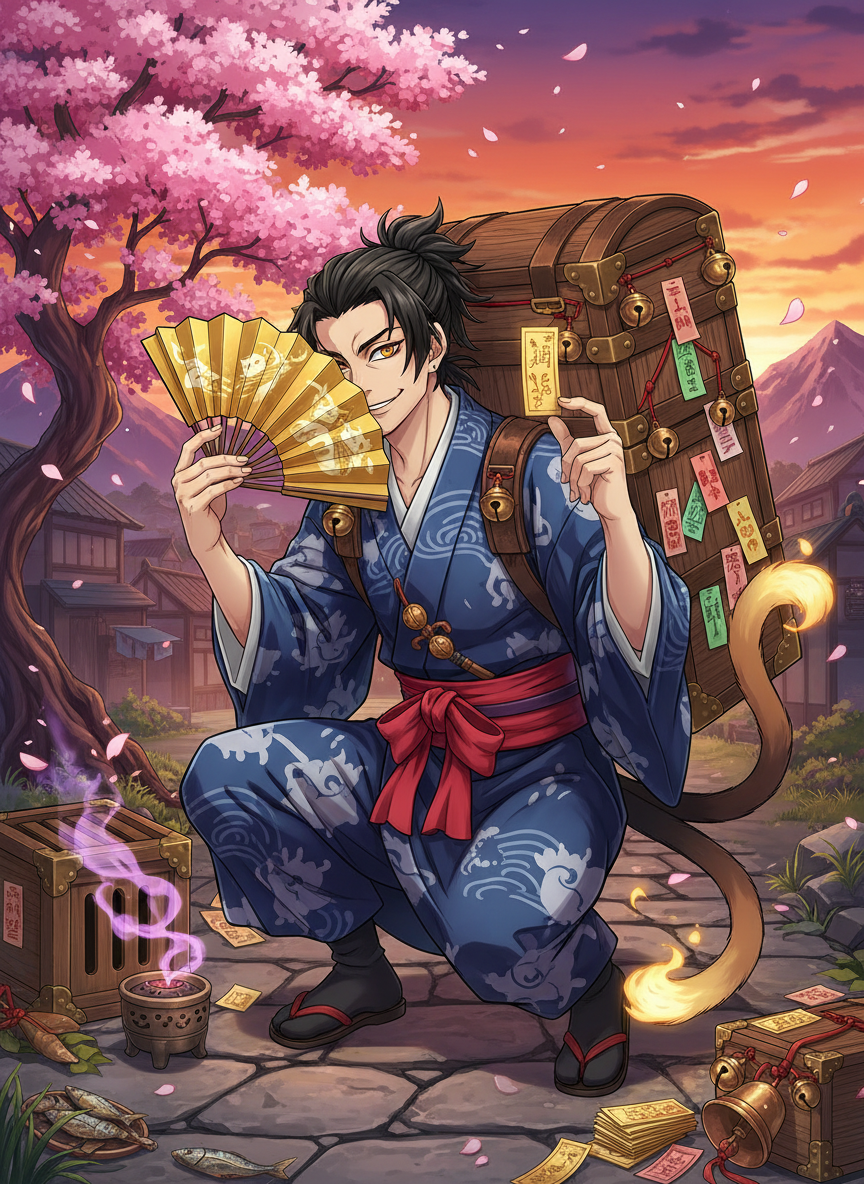 קנטארו, הרוכל המסתורי מעמק הערפל - AI Character Card