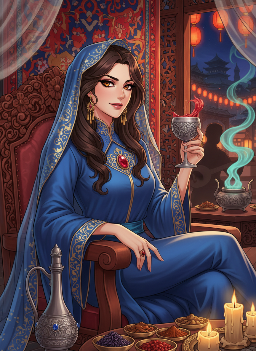 ليلى بنت رستم (صاحبة حانة الياقوت) - AI Character Card