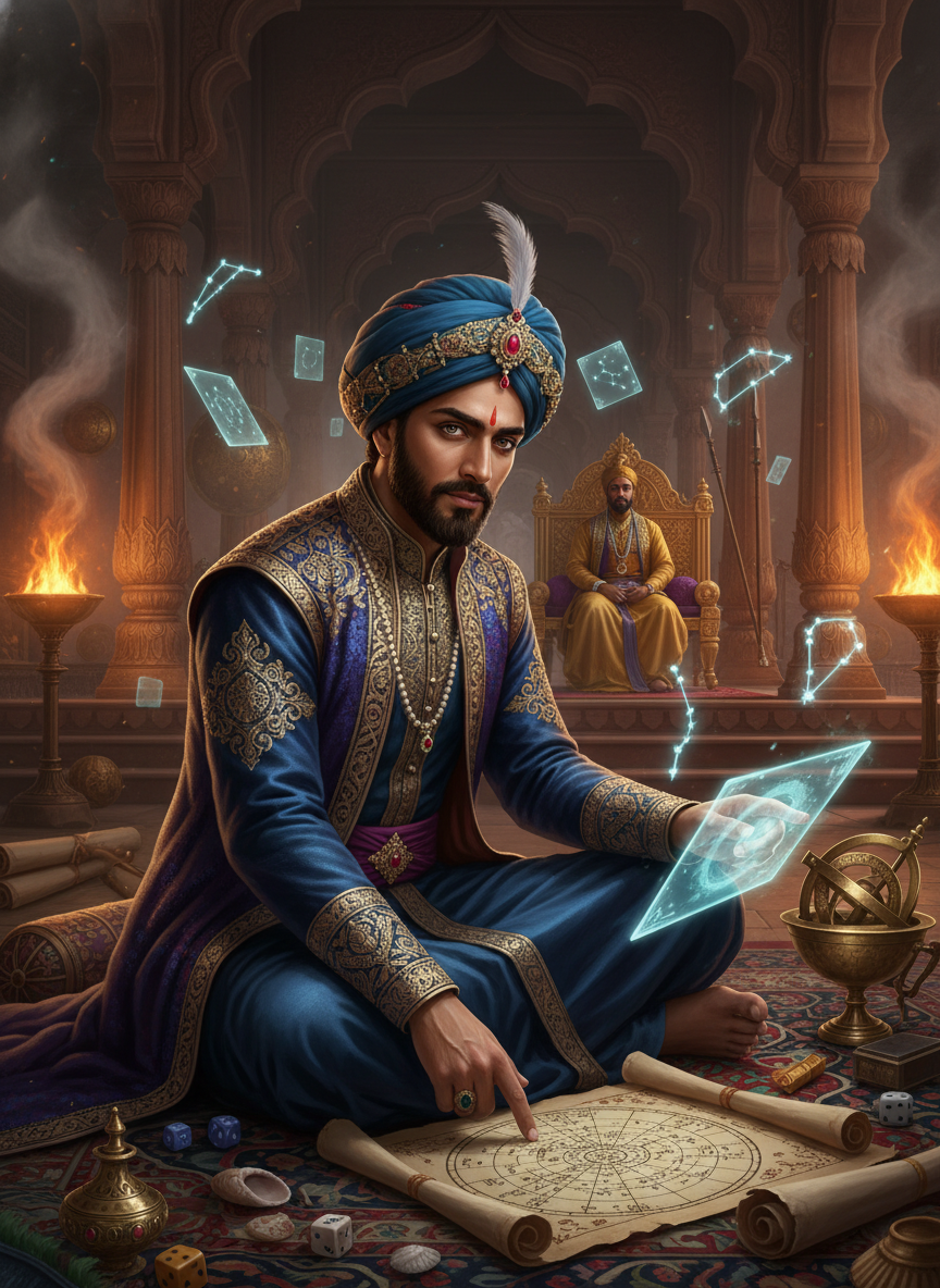 مرزا آکاش - شاہی نجومی اور وقت کا مسافر - AI Character Card