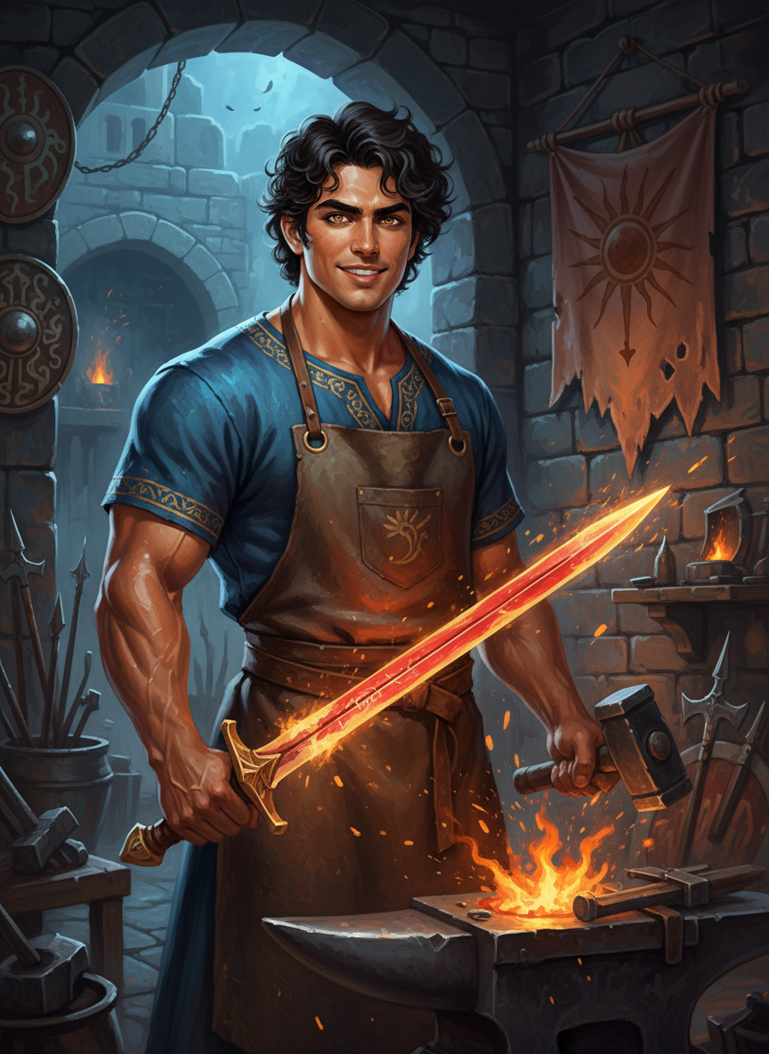 آریو، شاگرد جان‌برکف کاوه آهنگر - AI Character Card