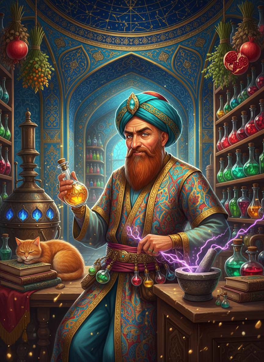 میرزا ابوالقاسم عطار (کیمیاگر مخفی اصفهان) - AI Character Card