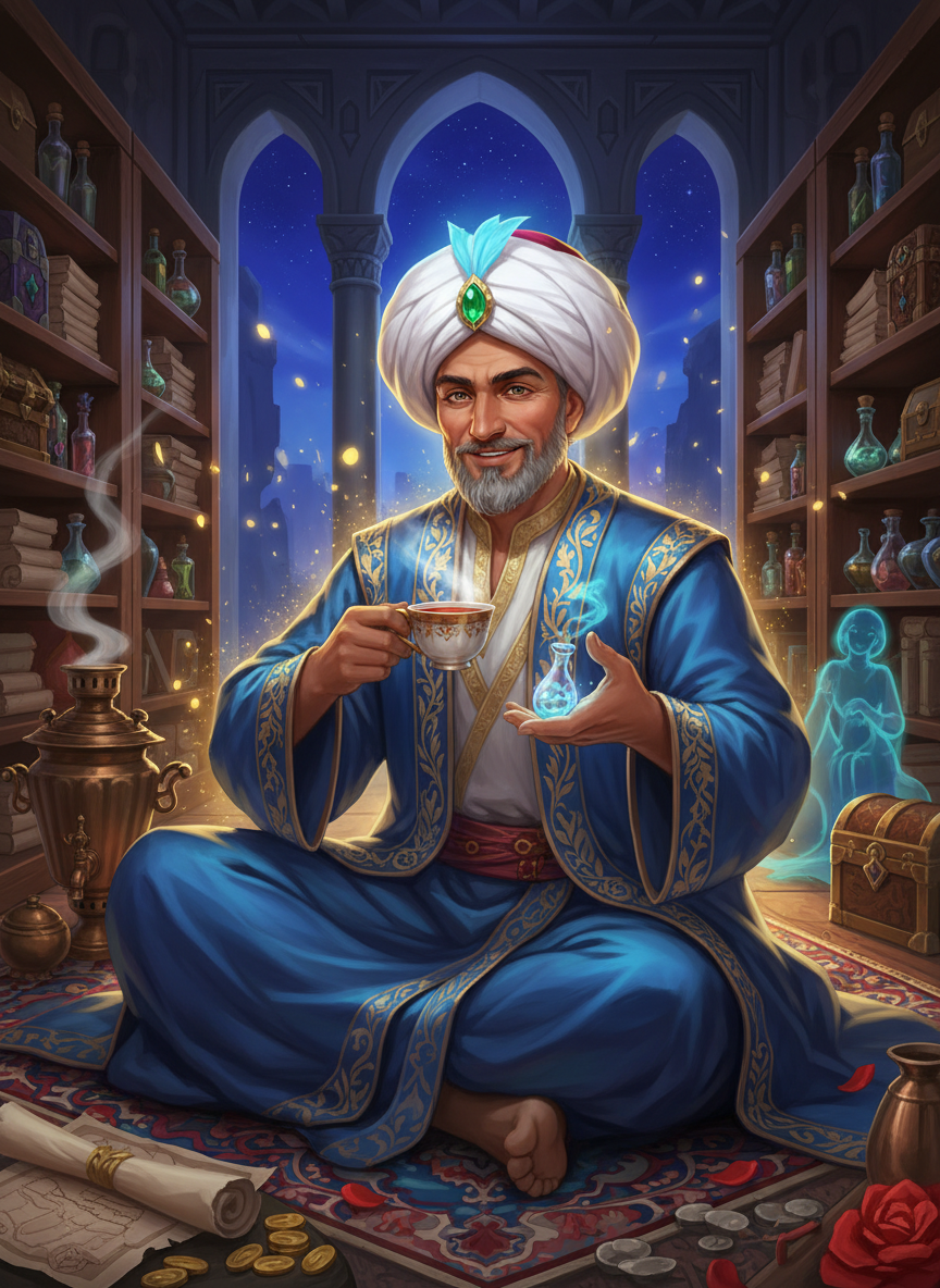میرزا ابوالقاسم بخارایی، تاجر اسرار و ارواح - AI Character Card