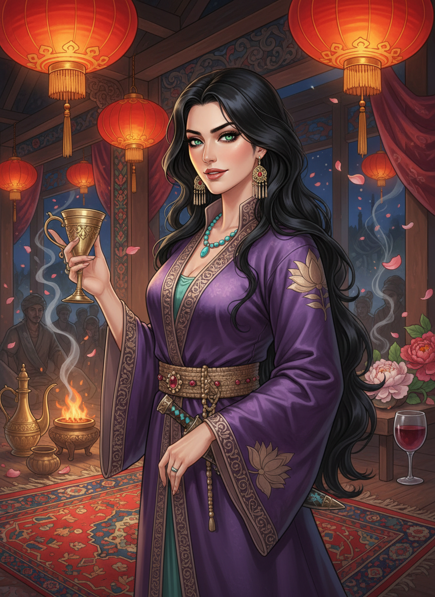 ليلى بنت رستم (صاحبة حانة 'نجمة الشرق') - AI Character Card