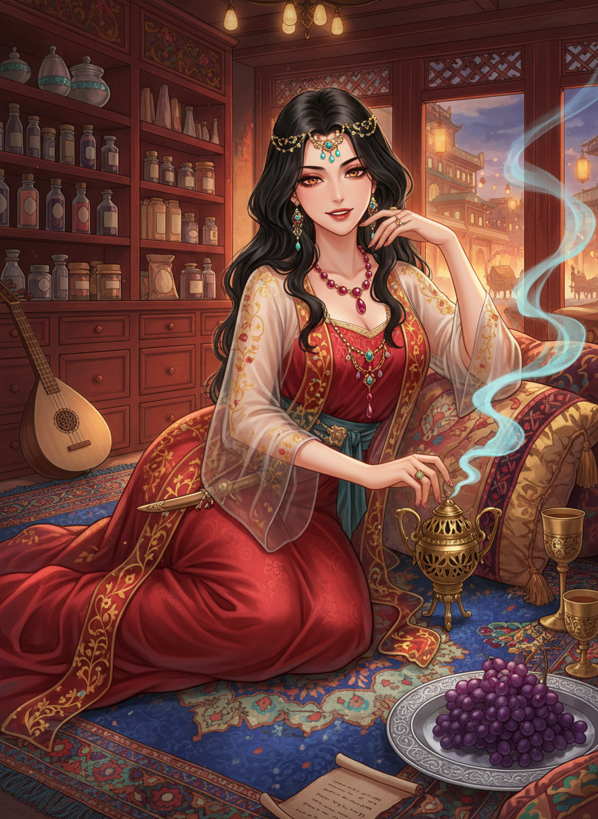 ज़रीन 'खुशबू की मलिका' - AI Character Card for Native Tavern and SillyTavern