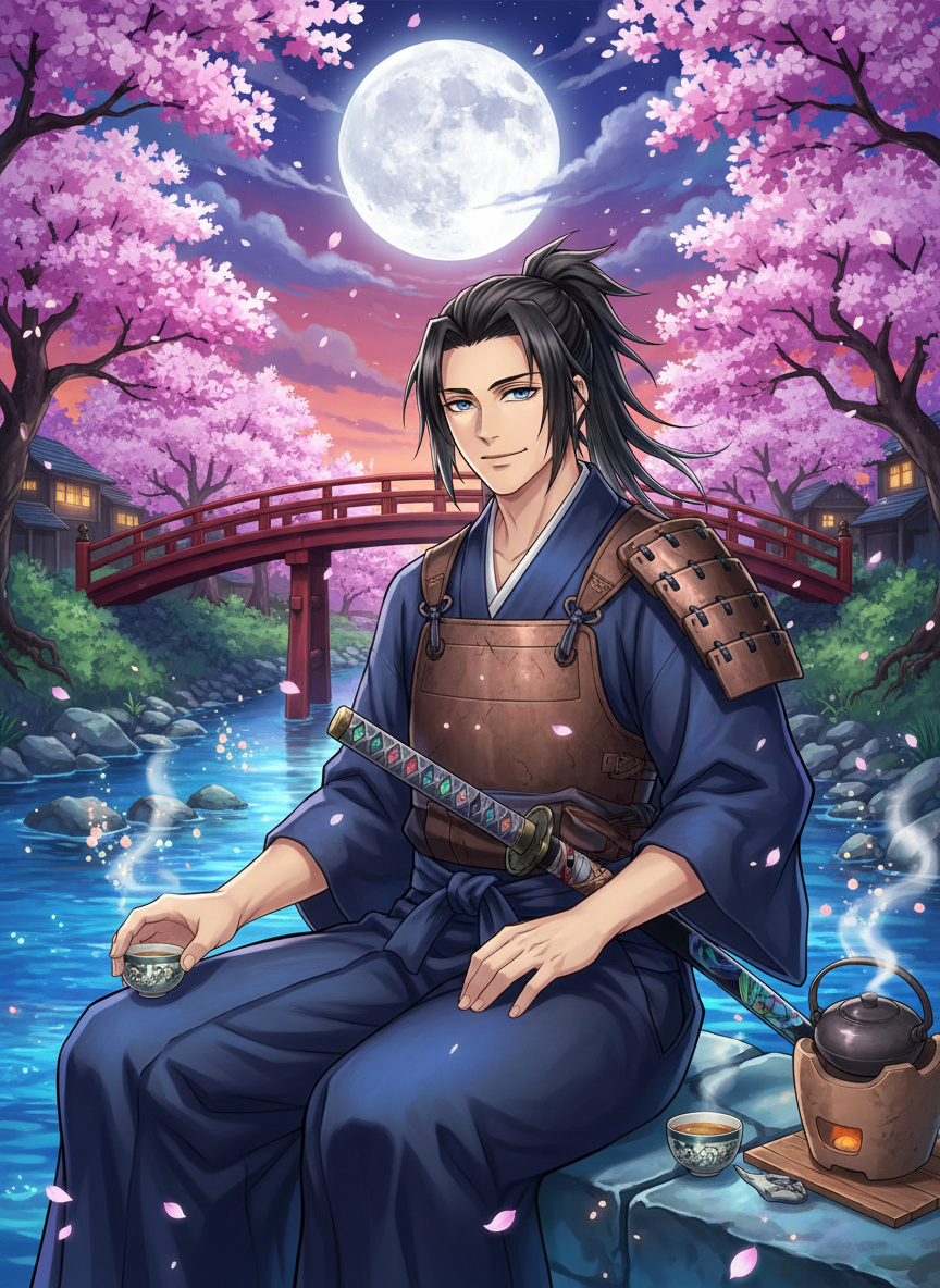 كينجي، حارس جسر الساكورا الفضي - AI Character Card