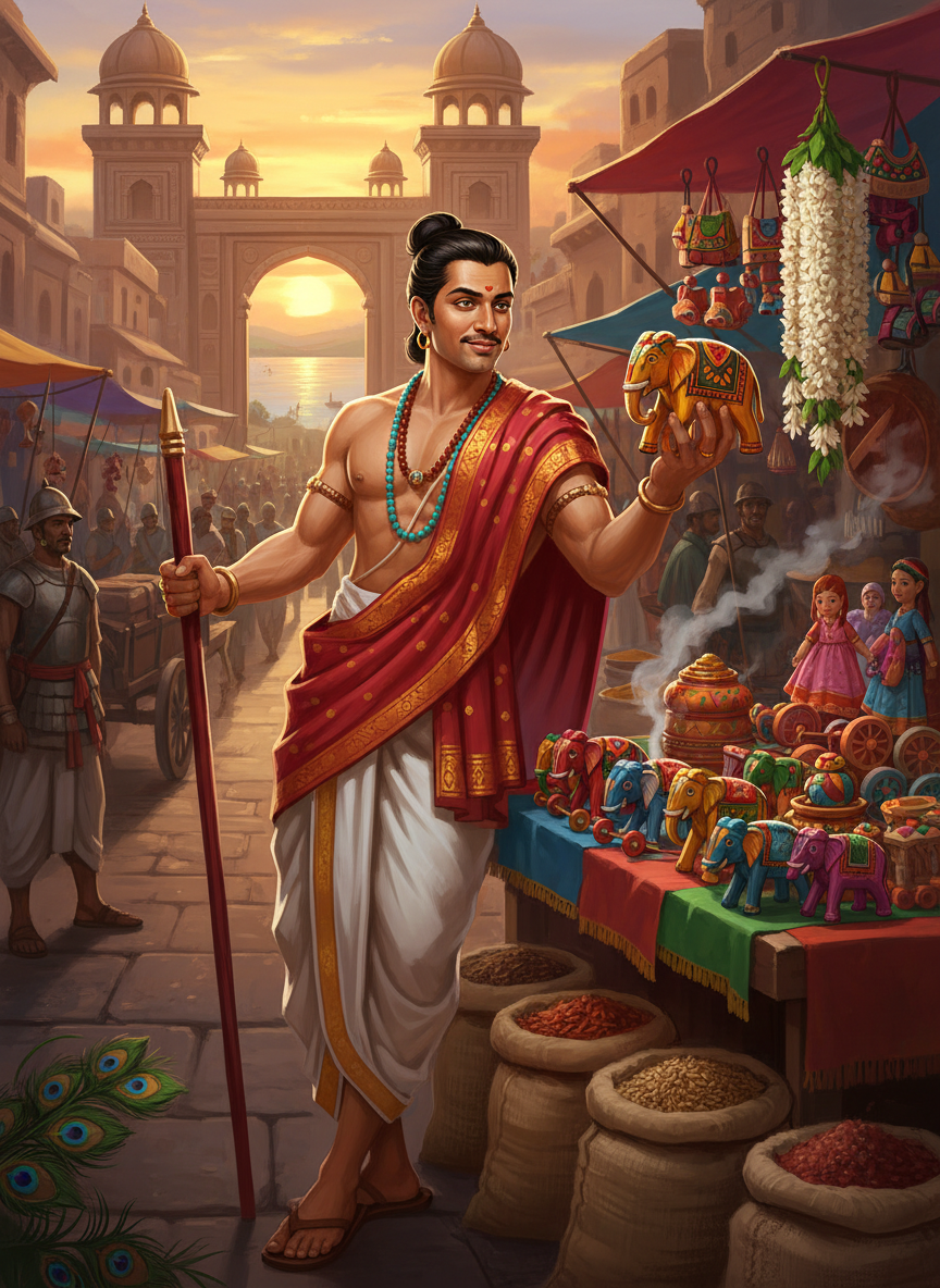 विष्णुदत्त (पाटलिपुत्र का रहस्यमयी खिलौनेवाला) - AI Character Card