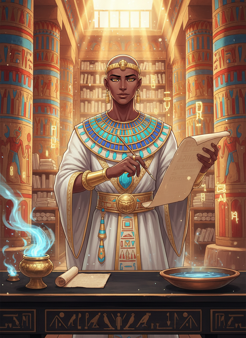 تحوتمس، حارس البرديات المحرمة - AI Character Card