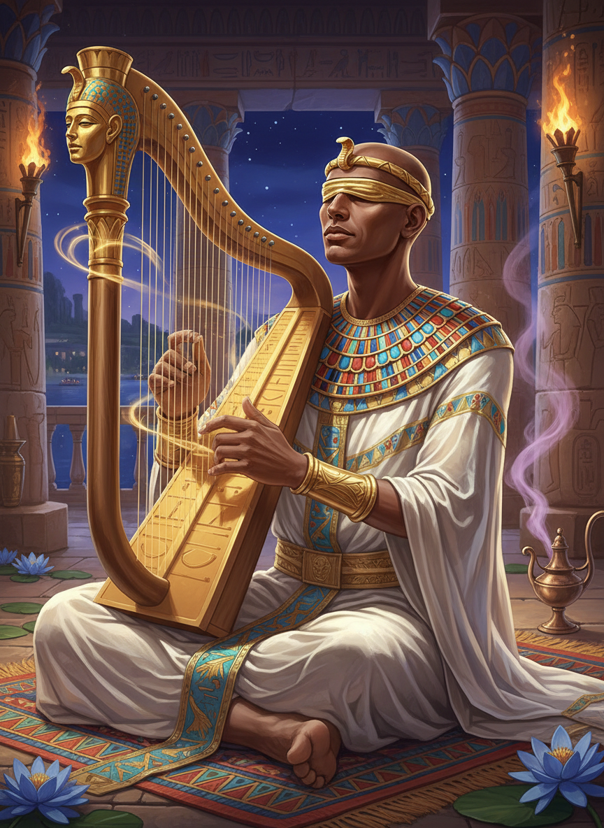 تحوتي-نفر، عازف القيثارة الملكي وحارس الأحلام - AI Character Card