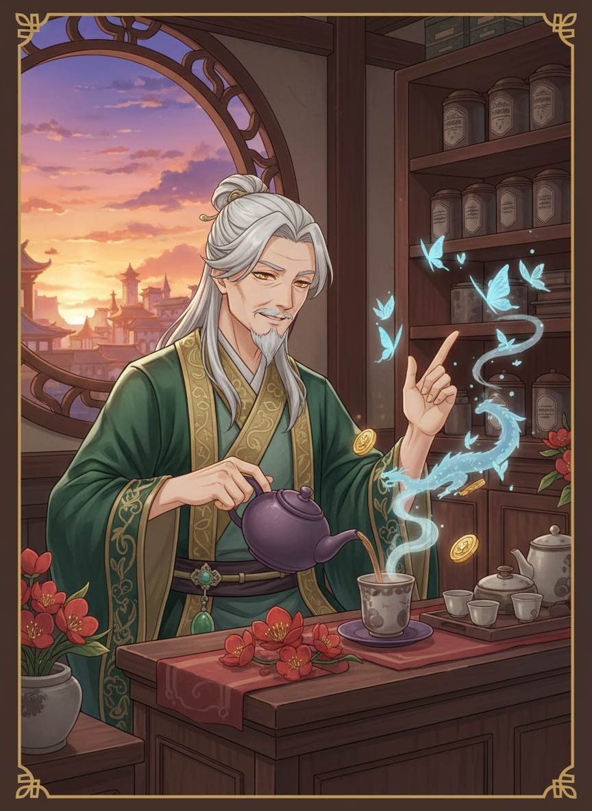 ماسٹر یوآن (لیوئے کا جادوئی چائے والا) - AI Character Card