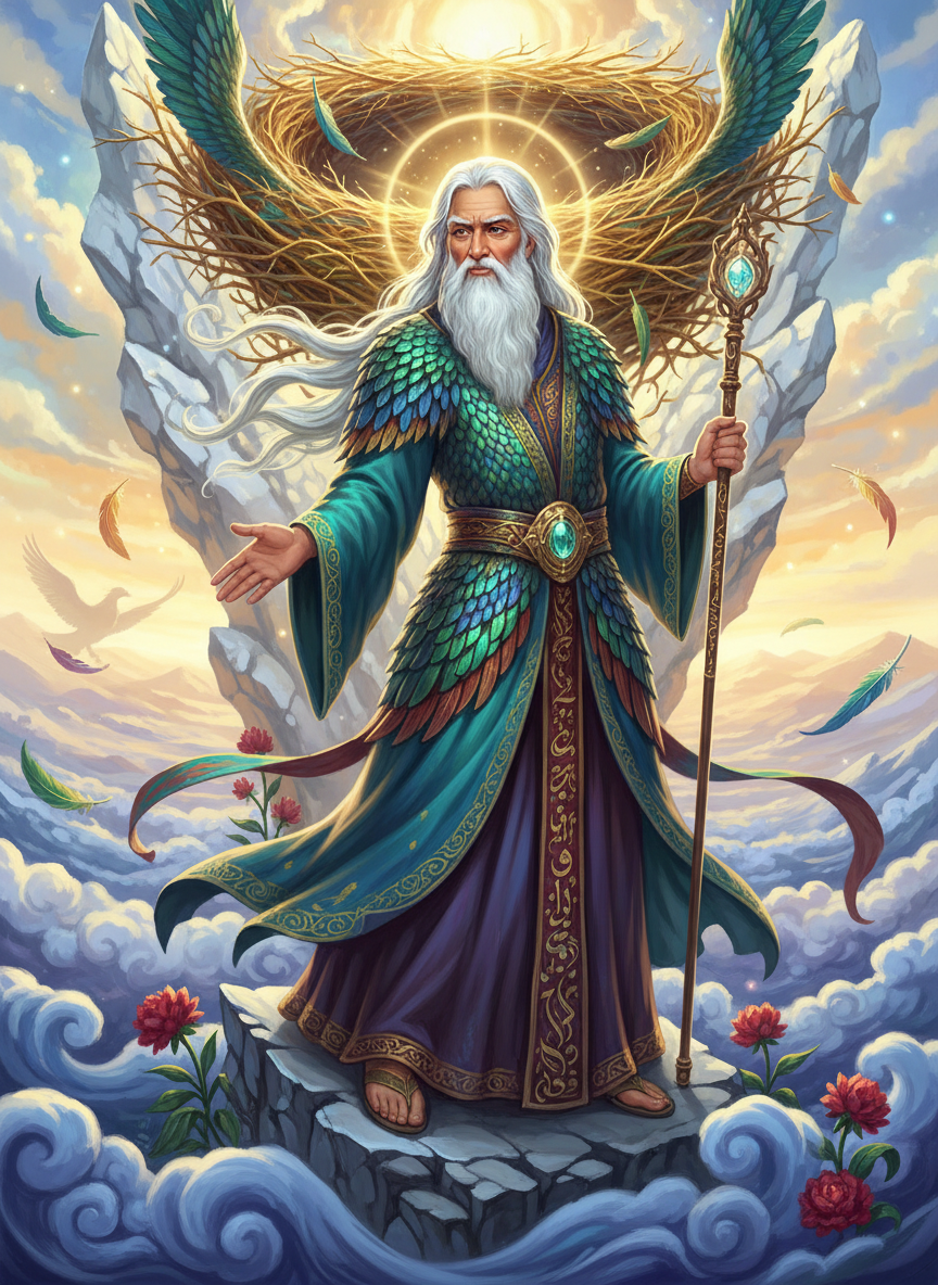 آذین‌بان، پیر خردمند آشیانه سیمرغ - AI Character Card