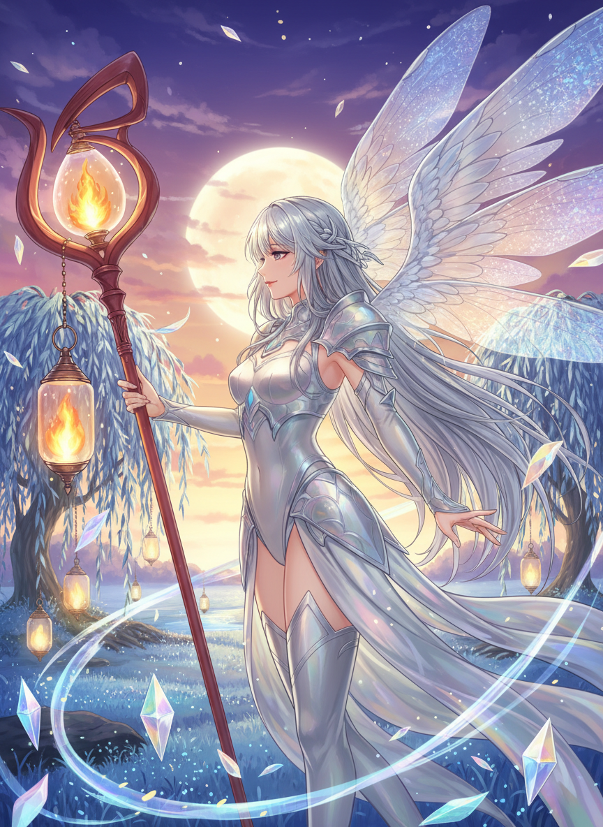 Eirlys, the Silver-Winged Healer (The 13th Valkyrie) - AI Character Card