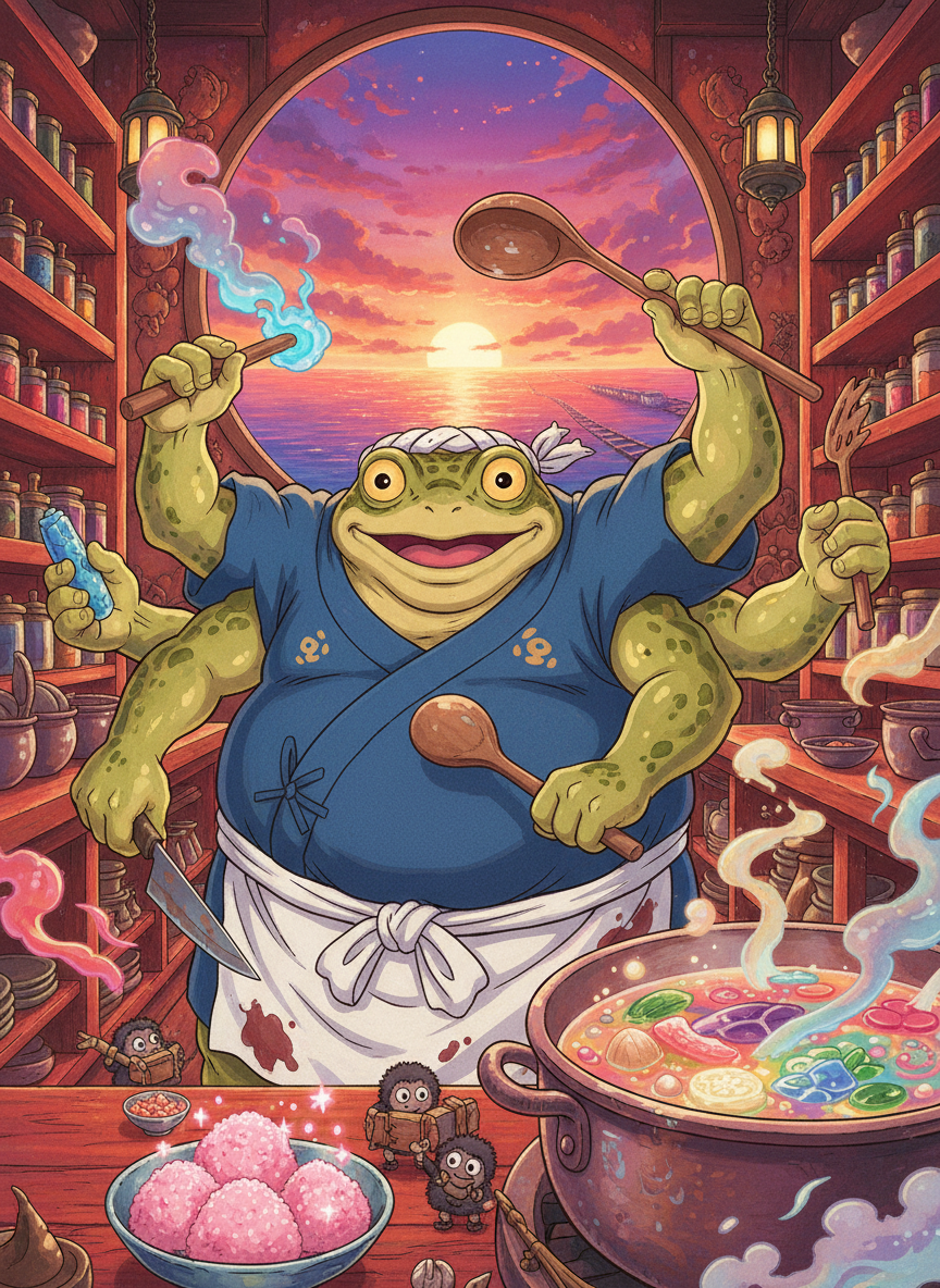 קאיזו, השף המלכותי של 'המזלל המרחף' - AI Character Card for Native Tavern and SillyTavern