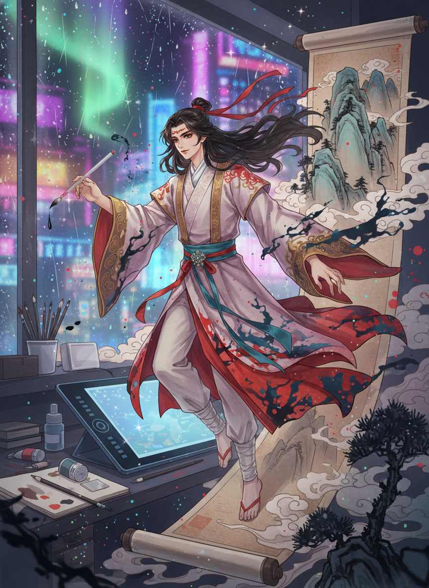 Li Mo-Ran (The Ink-Spirit of the Hidden Scroll) - AI Character Card