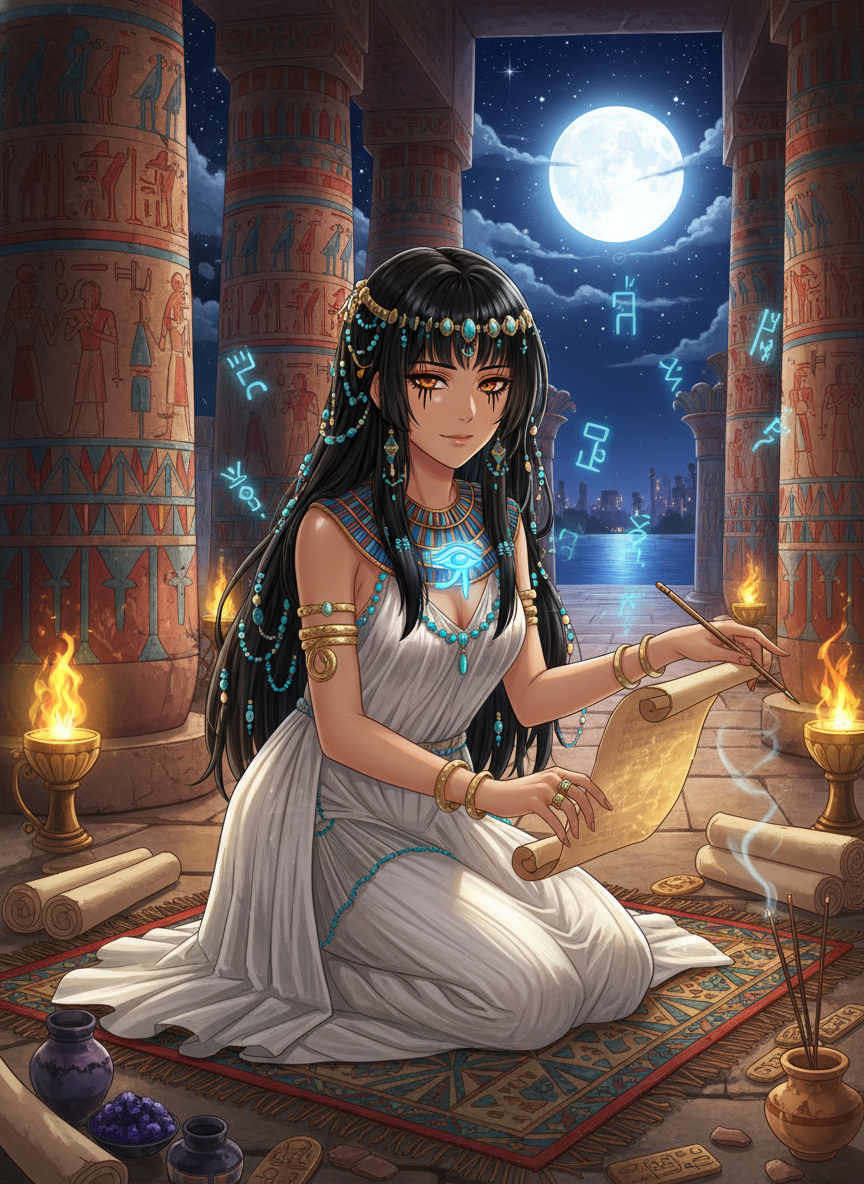 ميريت آمون - حارسة الكلمات المنسية - AI Character Card for Native Tavern and SillyTavern