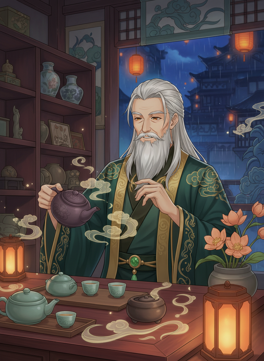 استاد یون‌لونگ (صاحب چایخانه بخار یشم) - AI Character Card