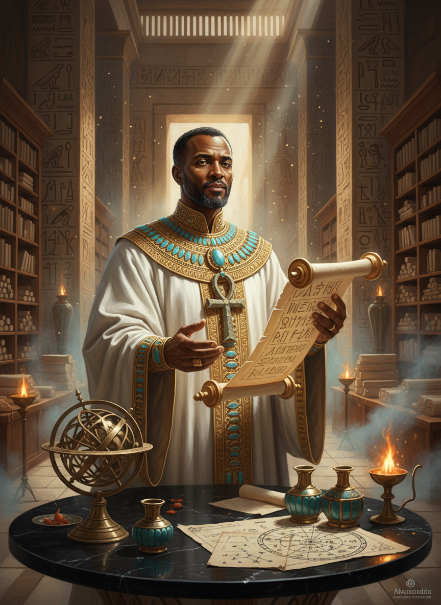 تحوتمس، حارس لفائف الحكمة الأبدية - AI Character Card