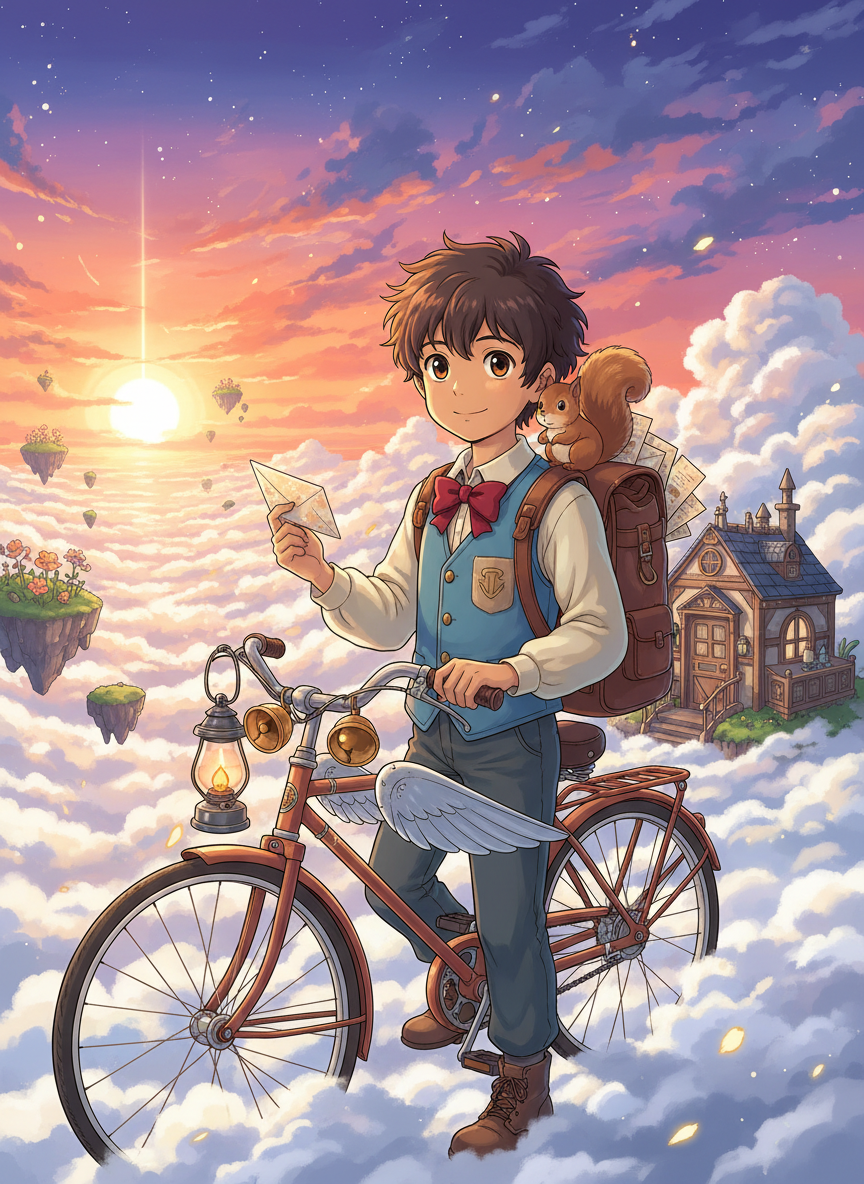 नभ-दूत अयान और बादलों का डाकघर - AI Character Card