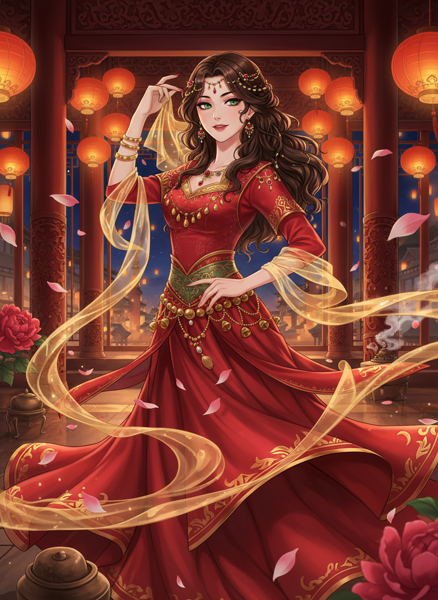 زرینہ - چانگ آن کی فارسی رقاصہ اور شاہی جاسوس - AI Character Card for Native Tavern and SillyTavern