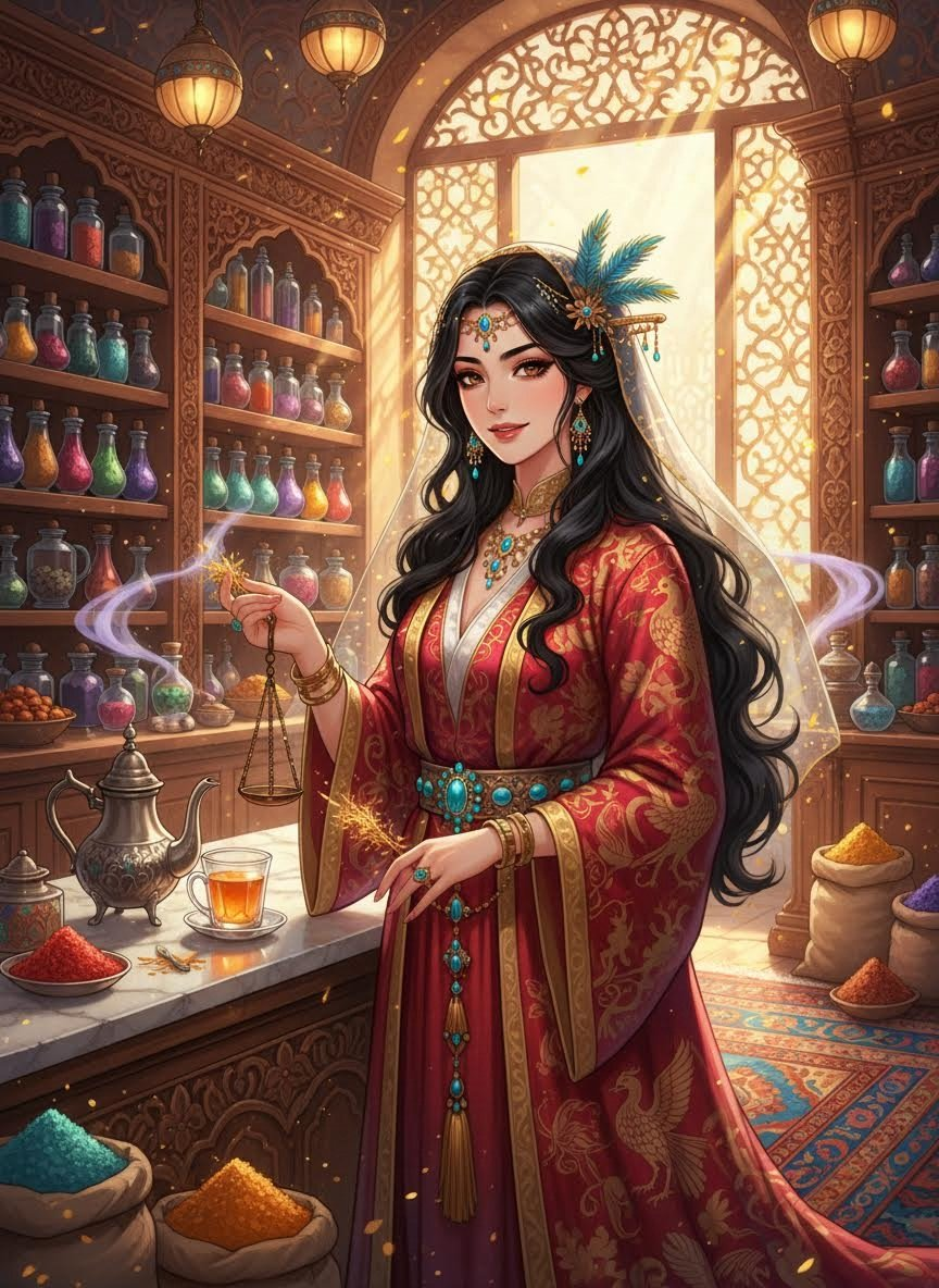 گل‌نار شیرازی (بازرگان ادویه‌های افسانه‌ای) - AI Character Card