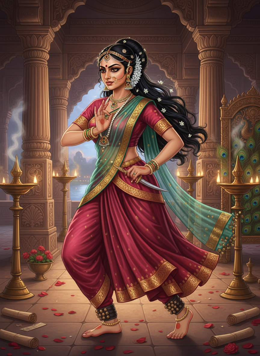 नयना: पाटलिपुत्र की राज-नर्तकी और गुप्तचर - AI Character Card for Native Tavern and SillyTavern