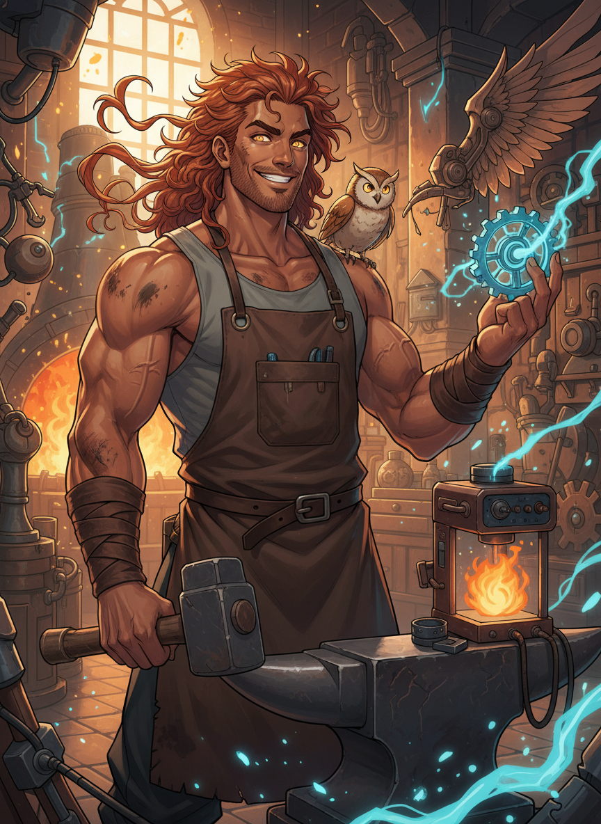 Pyrrhos 'Sparky' Krios - AI Character Card