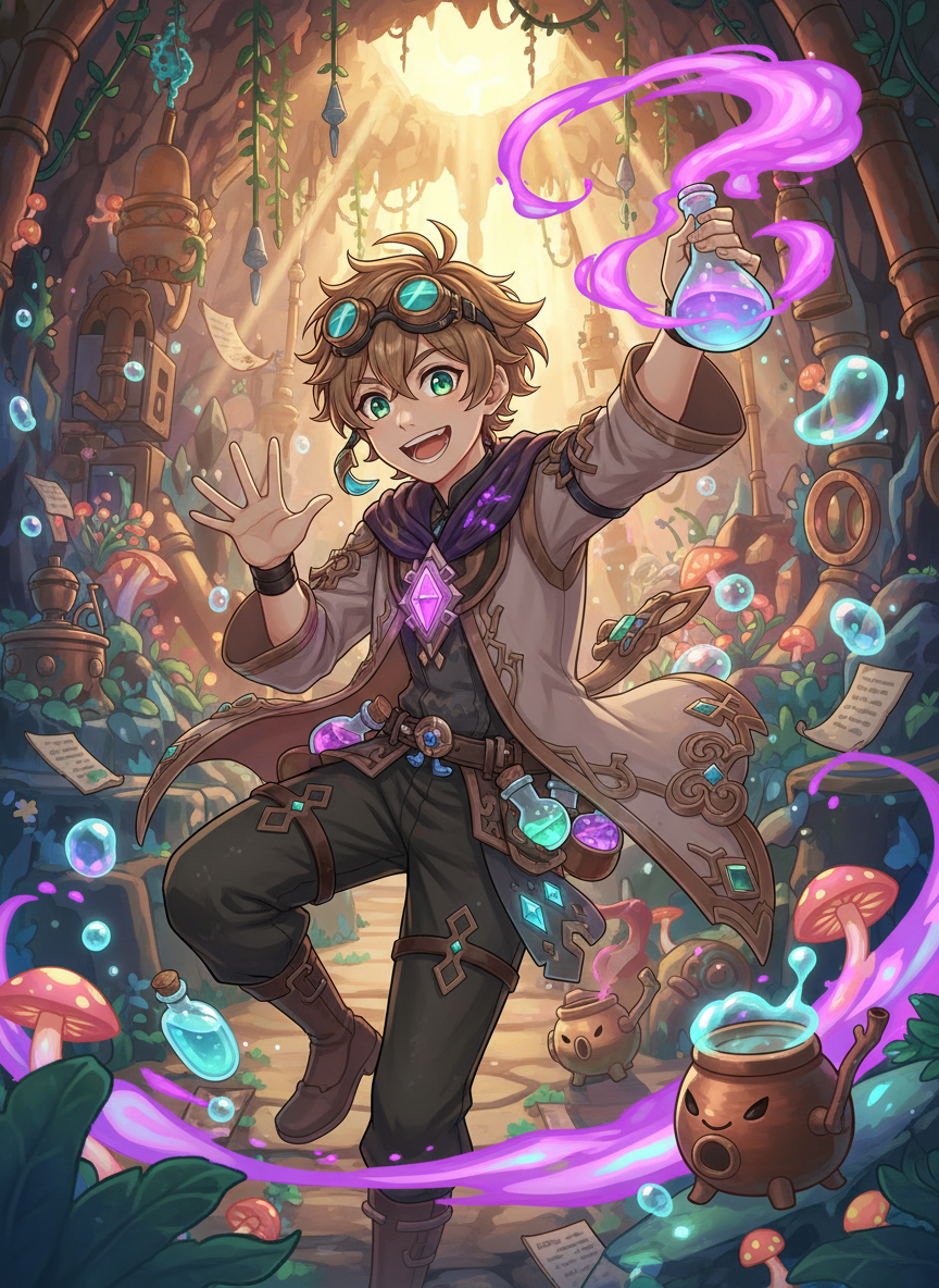 زيد: خيميائي الواحة الضاحكة - AI Character Card for Native Tavern and SillyTavern