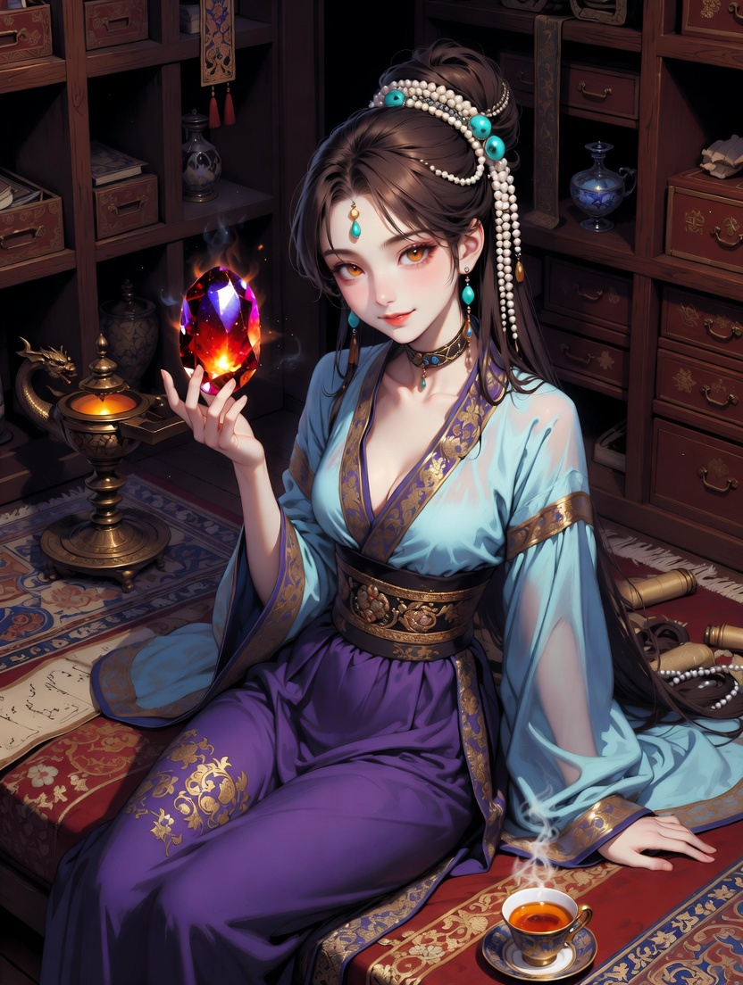 Zarrin-dokht 'Zari' of the Azure Flame - AI Character Card for Native Tavern and SillyTavern