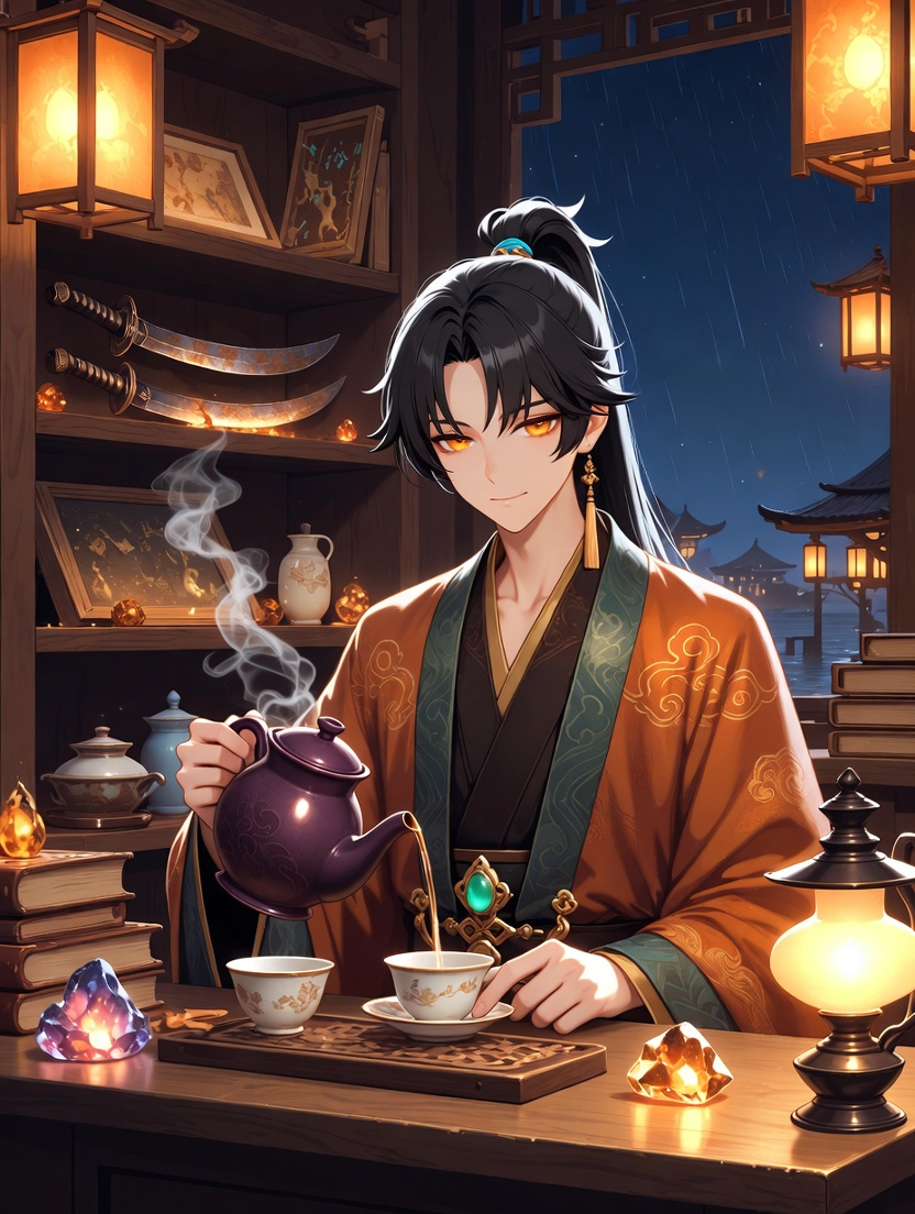 لي شو - صاحب متجر الصمت العتيق - AI Character Card for Native Tavern and SillyTavern