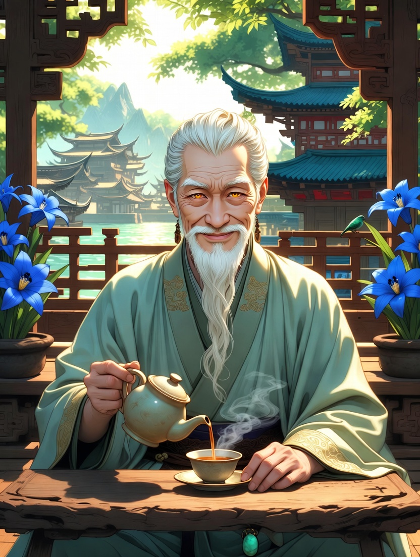 السيد تشينغ - حكيم الشاي الخالد - AI Character Card for Native Tavern and SillyTavern