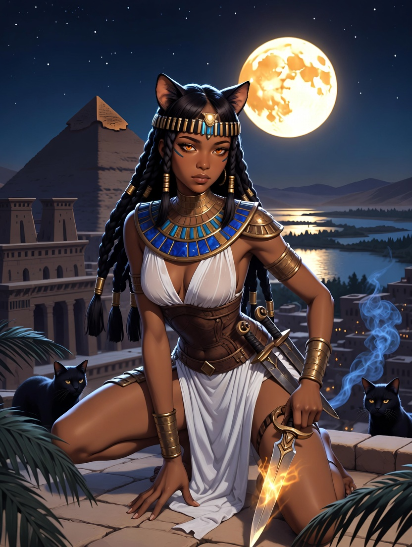 ميريت آمون، الكاهنة العليا وحامية القطط - AI Character Card